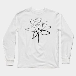 Black Lotus Calligraphy Long Sleeve T-Shirt